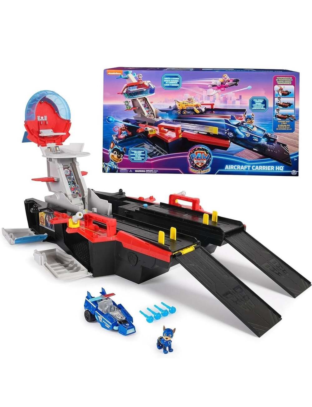 Paw Patrol The Mighty Movie, Aircraft Carrier Chase Pups Cruiser, Kids Toys
,